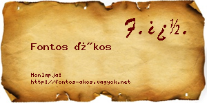 Fontos Ákos névjegykártya