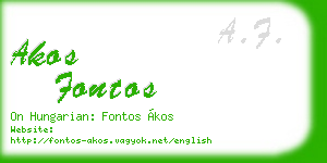 akos fontos business card